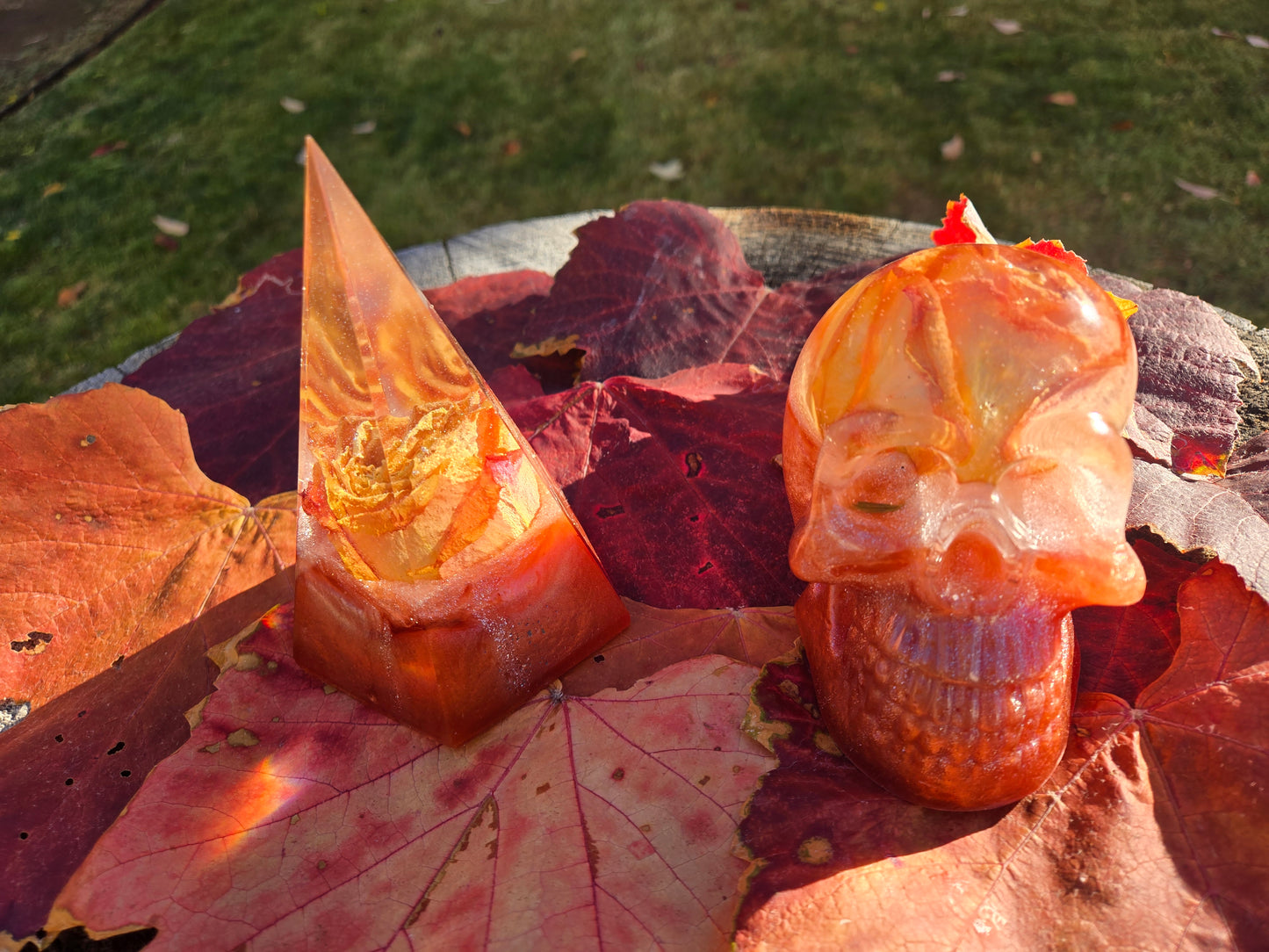 Resin and rose skull