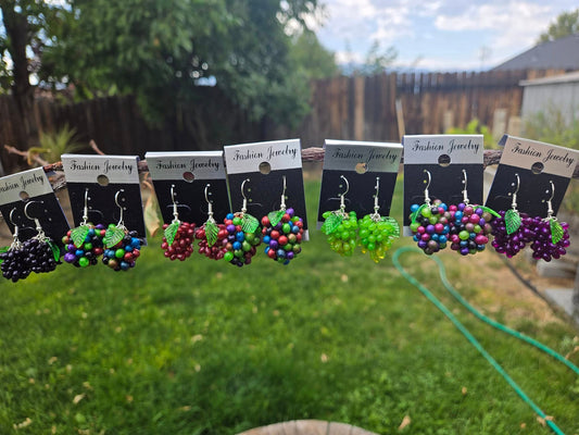Grape cluster earrings