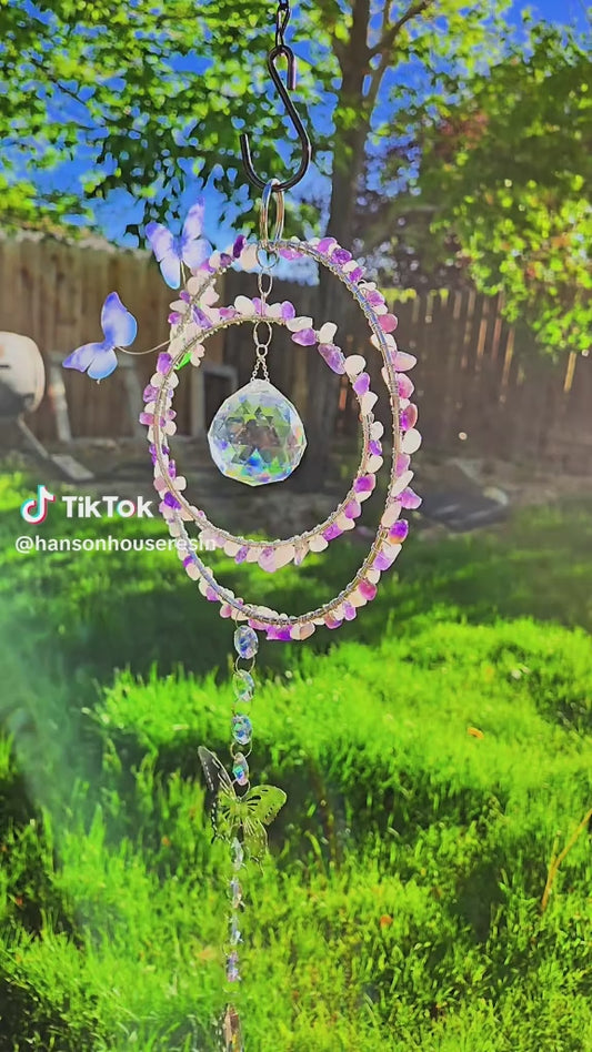 Amethyst Butterfly Suncatcher