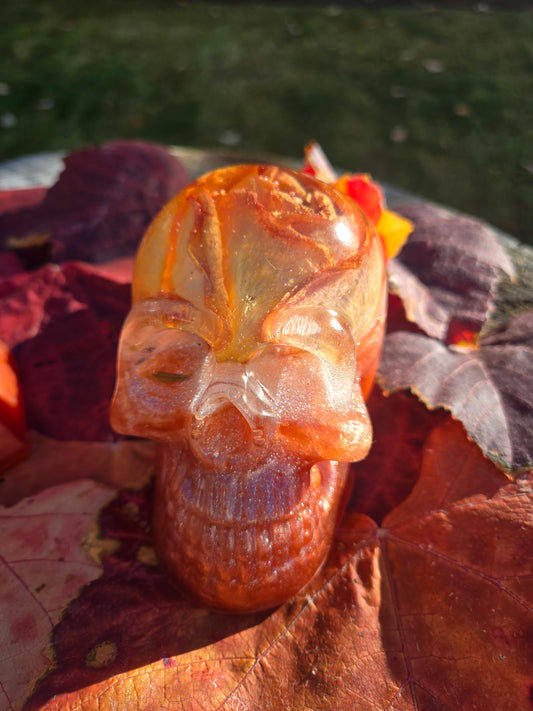 Resin and rose skull