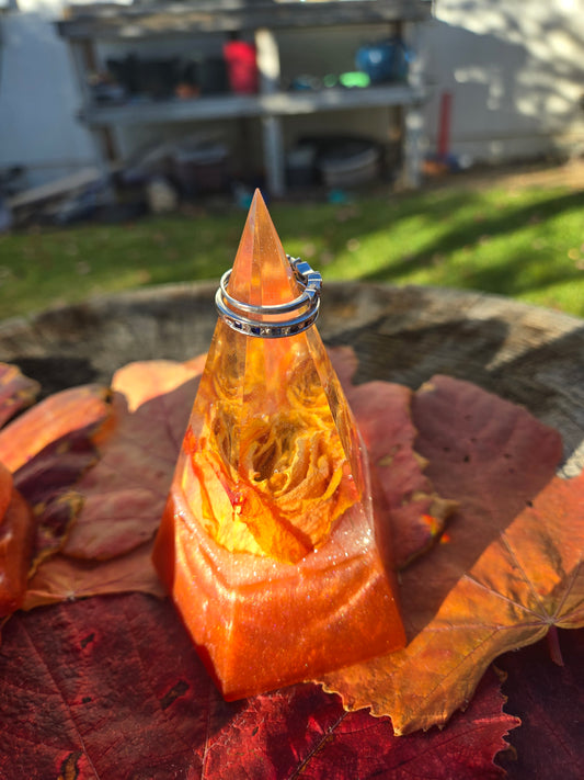 Resin and Rose ring holder