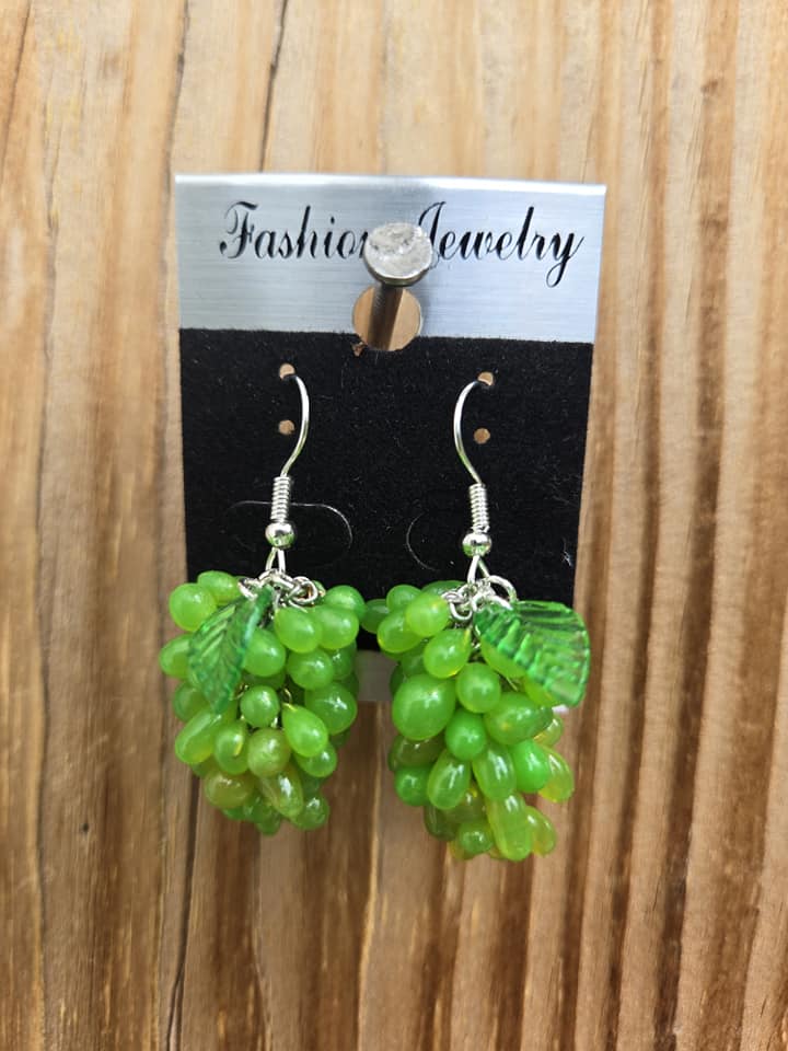 Grape cluster earrings