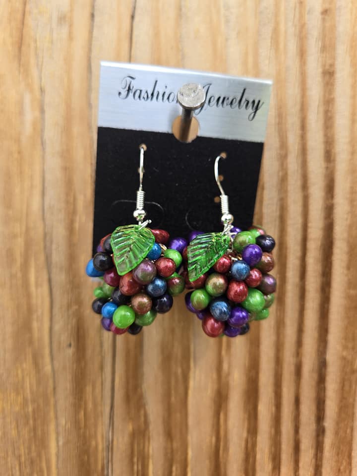 Grape cluster earrings