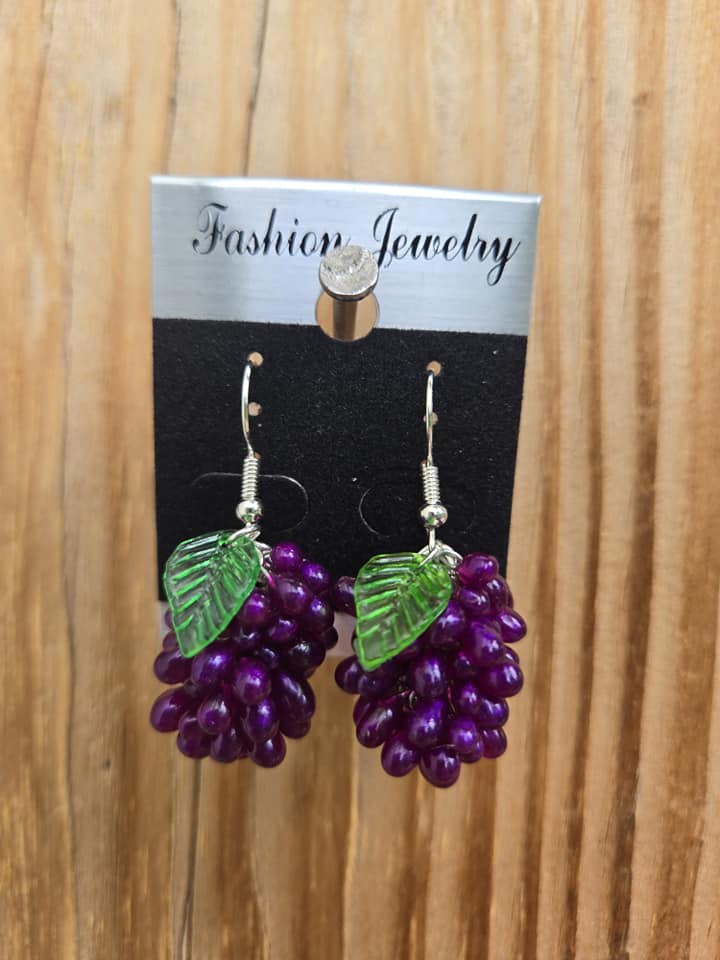 Grape cluster earrings