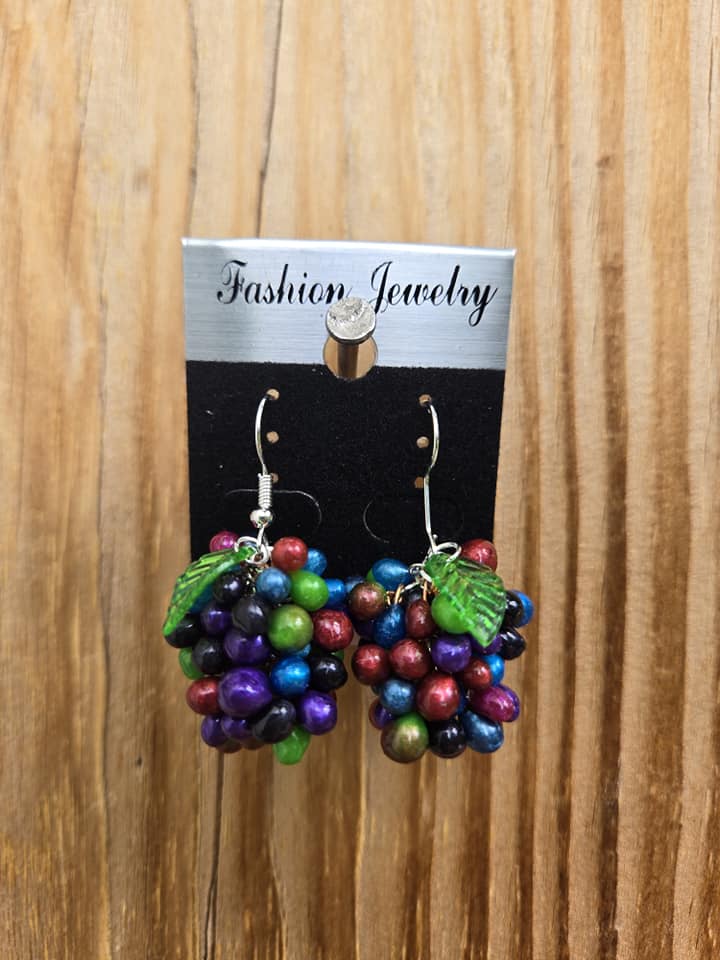 Grape cluster earrings