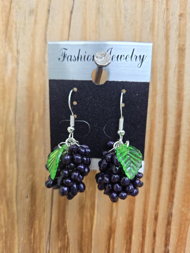 Grape cluster earrings