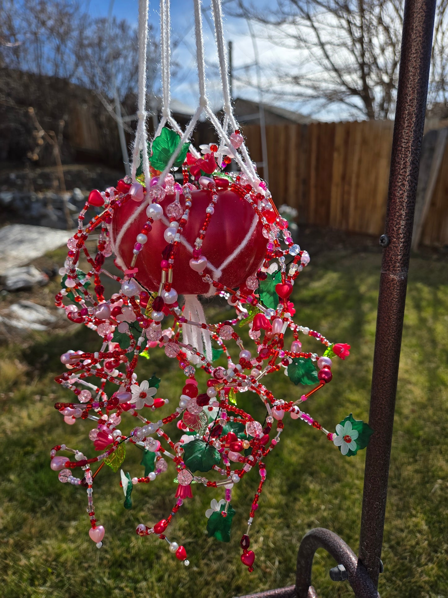 Valentine's day potted plant suncatcher