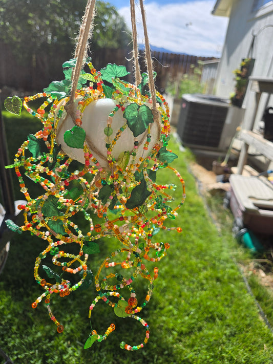 White pumpkin vine suncatcher