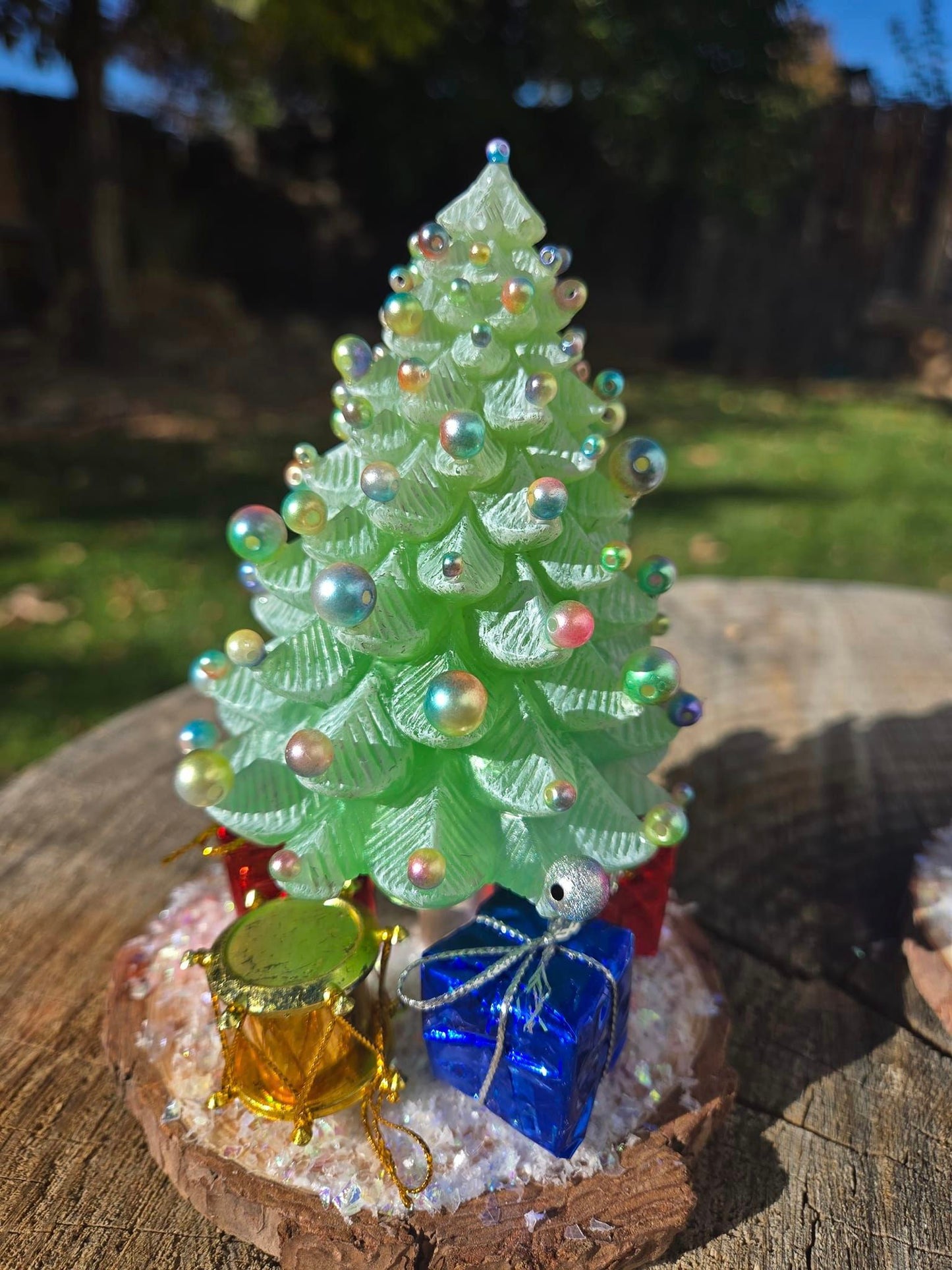 Resin and glass bead Christmas Trees