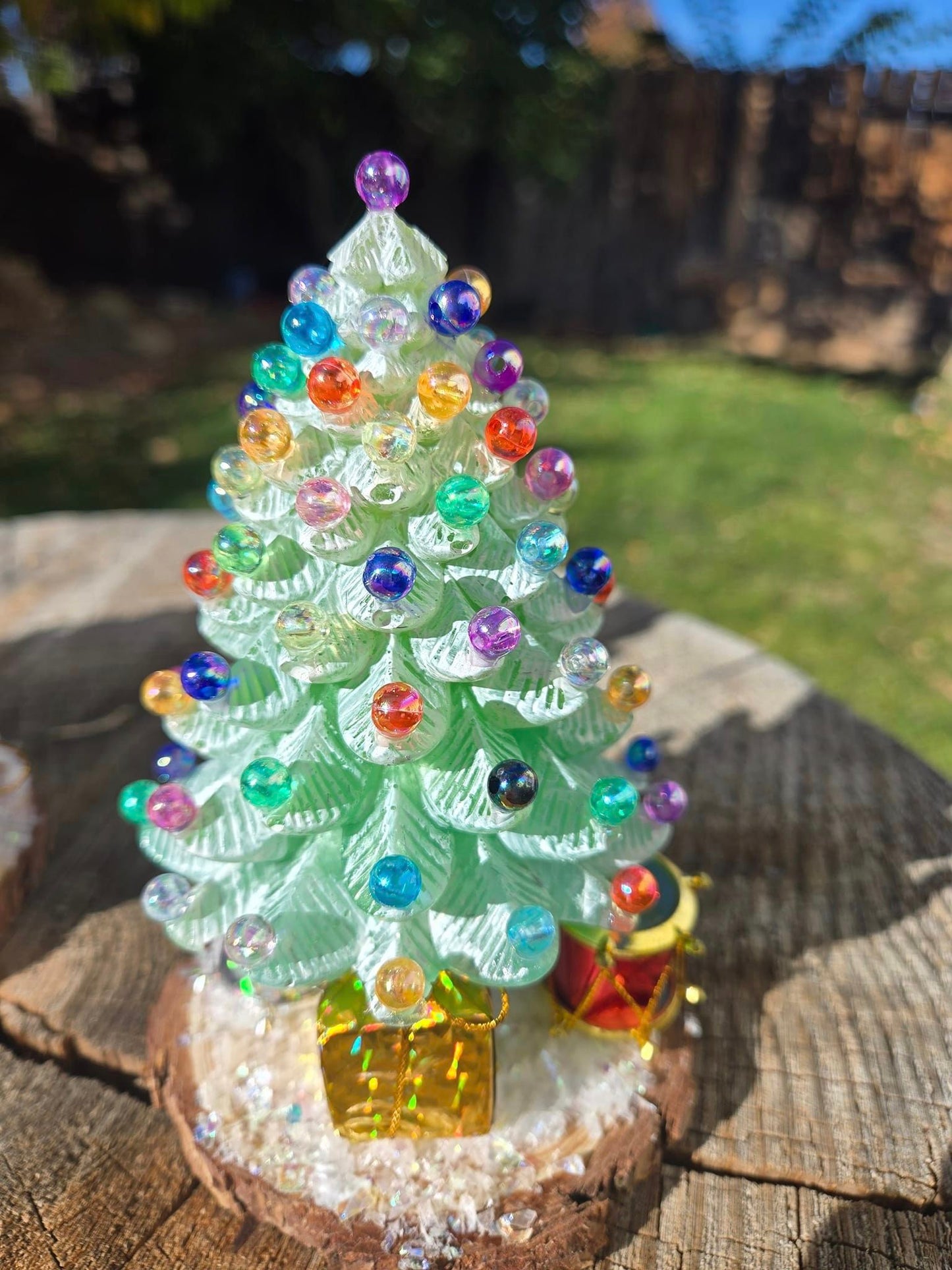 Resin and glass bead Christmas Trees